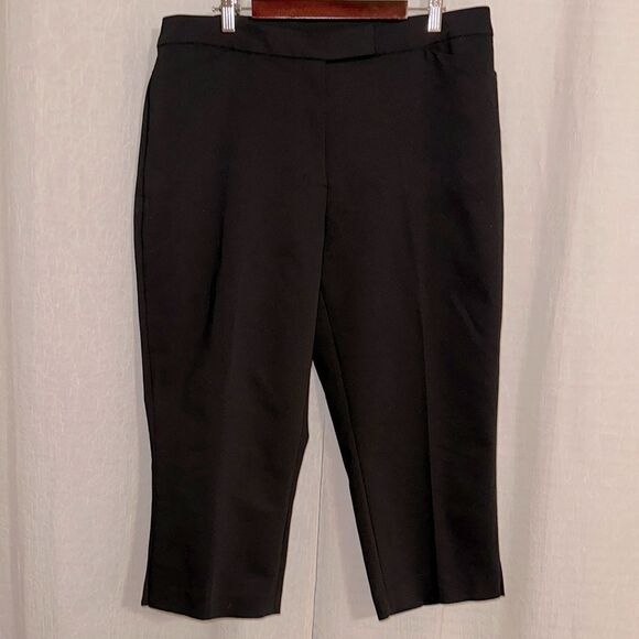 Ruby Rd. 14 Modern Tribe Black Professional Cropped Capri Pants - Picture 1 of 10